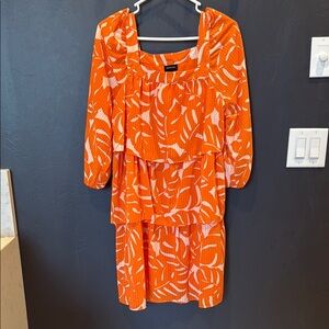 Who What Wear Orange Asymmetrical Dress